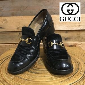 Gucci Fur & Leather 2" Heel Shoes - Circa 1996